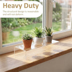 Acrylic Shelf Riser 15x4.3x2 pack of 2, Clear Display Shelf 10” for Figure, Cosmetics, Bags, Shoes, Toys, Collectibles, 15x4.3x2 Inch