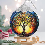 Christmas Ornaments - Stained Glass Christmas Decor - Tree of Life Ornaments for Christmas Tree - Christmas Tree Ornament - Gifts for Family, Friends, Couple - Xmas Gift Ideas - Unique Gift