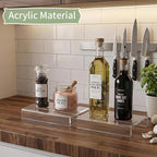 Acrylic Shelf Riser 6x3.9x1 pack of 2, Countertop Acrylic Display Storage Organizer for Shoes, Glasses, Plants, Home Decors, Perfume, Books, Dolls, 6x3.9x1 Inch