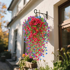 Artificial Hanging Flowers for Outdoors, 6 Pcs Fake Plant for Spring Summer Decoration, UV Resistant Realistic Silk Faux Flowers Outside Indoor Planter Porch Patio Balcony Yard Decor