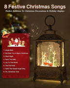Christmas Snow Globes Light up Snowglobes Christmas Lantern with 8 Songs, 10.43" Christmas Snow Globes for kids adults, 6H Timer & Dual Power, Lighted Christmas Decorations Indoor, Gifts for Women Men