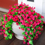 HyeFlora Artificial Fake Hanging Flowers for Spring Outdoor Outside Decoration, 2PCS Faux Silk Hotpink Daisy Plants UV Resistant Look Real Orchid Vines for Indoor Home Balcony Porch Planter