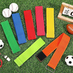 Augshy 3 Legged Race Bands, Assorted Colors Elastic Tie Rope Resistance Bands for Relay Race Game Carnival Field Day Backyard Game Party Supplies