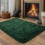 Small Area Rug, 2x3 Rug for Bedroom Shaggy Throw Rugs for Dorm Rug, Soft Shag Carpet for Kids Room, Plush Comfy Fluffy Bedside Rug for Home Decor Aesthetic, Blackish Green