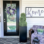 Haute Decor Mixed Artificial Lavender Wreath with Natural Grapevine - 24 Inch Spring Wreath for Front Door with Lavender, Eucalyptus, Cedar, Larkspur and Lamb's Ear Florals