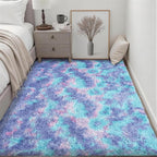 6x9 Area Rugs for Living Room Bedroom: Ultra Soft Fluffy Shag Rug Upgrade Non-Slip Non-Shedding Large Fuzzy Plush Carpet Indoor Floor Carpets for Kids Room Playroom Nursery Dorms Home Rainbow Purple