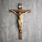 BC Catholic Crucifix Wall Cross, 10"H Jesus Christ Cross for Wall, Catholic Gift, Religious Wall art, Renaissance Sculpture Handmade by Buildclassic