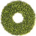 DDHS 23''Boxwood Wreaths for Front Door，Artificial Spring Wreaths for Farmhouse Wedding Green Year Round Indoor Outdoor for Fall Summer Christmas Wreath Home Decorations-Green