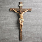 BC Catholic Crucifix Wall Cross, 20.75"H Large Jesus Christ Inspirtional Home Décor, Devout Gift, Renaissance Sculpture Handmade by Buildclassic