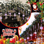 Giegxin 32 Pcs Crystal Christmas Ornaments Crystal Hanging Snowflakes Acrylic Xmas Tree Icicle Drop Decorations with Hooks for Christmas Snow Party Winter(Purple)