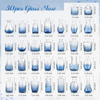 Der Rose Blue Glass Bud Vases Set of 30, Small Bud Vases for Flowers, Rustic Wedding Centerpieces and Home Decor