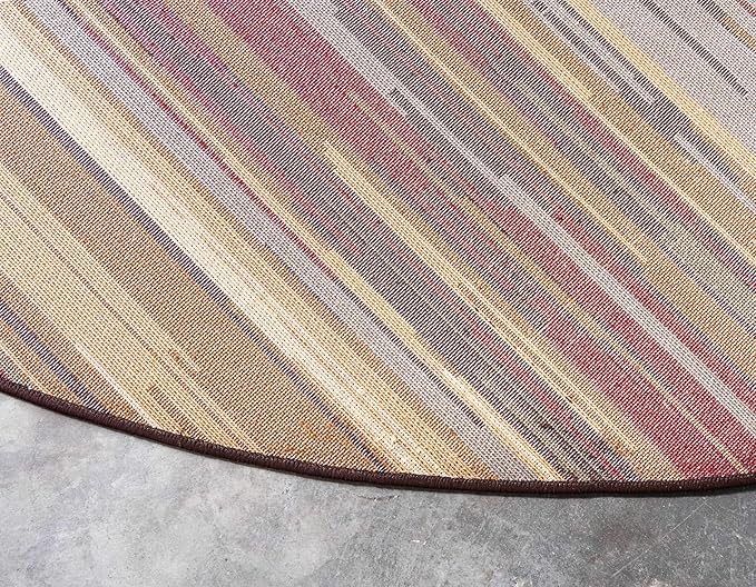 Unique Loom Barista Collection Area Rug - Icatu (7' 10" Round, Beige/ Brown)