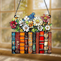 Floral Book Acrylic Suncatcher, Book Suncatchers for Window Hangings, Bookish Gifts for Readers Book Lovers Bookworm, Gift for Mother's Day, Women, Mom, Wife, Grandma
