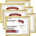 NEXCOVER Diploma Frame Gold 6 Pack, 8.5 x 11 Certificate Frame with HD Plexiglass, 8.5 by 11 Picture Frames for Documents, Photos, Posters, Artworks, Horizontal and Vertical Wall Display