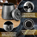 Ashtray for Cigarettes Outdoor, Outdoor Ashtray with Lid for Cigarette, Metal Odorless Windproof Smokeless Ash Tray for Patio Home Office Tabletop Balcony