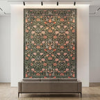 GarveeHome Dark Green Vintage Floral Washable 6x9 Area Rugs for Living Room Boho Botanical Retro Rug Low Pile Stain Resistance Non Slip Carpet for Bedroom Nursery Dining Room