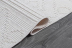 Micro Loop Indoor Rug White 5x7 Boho Geometric Neutral Area Rugs for Living Room Soft Luxury Modern Low and High Pile Durable Stain Resistant Non-Shedding Indoor Area Carpet 5 x 7