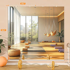 Hasipu Home Gym Mirror, 83"x40" Each, 1-Pack Frameless Wall Mounted Mirrors with Glass Clamps & 1 Aluminum Rail, Large Body Mirror for Home Gym, Yoga Studio, Bedroom, Silver Tempered Glass