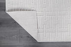 Micro Loop Indoor Rug White 5x7 Boho Geometric Neutral Area Rugs for Living Room Soft Luxury Modern Low and High Pile Durable Stain Resistant Non-Shedding Indoor Area Carpet 5 x 7