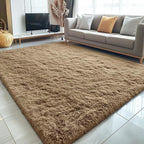OLANLY 5x7 Machine Washable Large Area Rugs for Living Room, Bedroom, Soft Fluffy Shaggy Bedside Rug, Indoor Floor Carpet for Kids Girls and Boys, Dorms, Nursery, Home Decor Aesthetic, Taupe