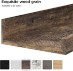 upsimples 6 Pack Wooden Floating Shelves, Wall Storage Decor Shelf for Bathroom, Bedroom, Living Room, Kitchen, Office and Laundry Room, Wall Mounted Display Hanging Shelf, Brown