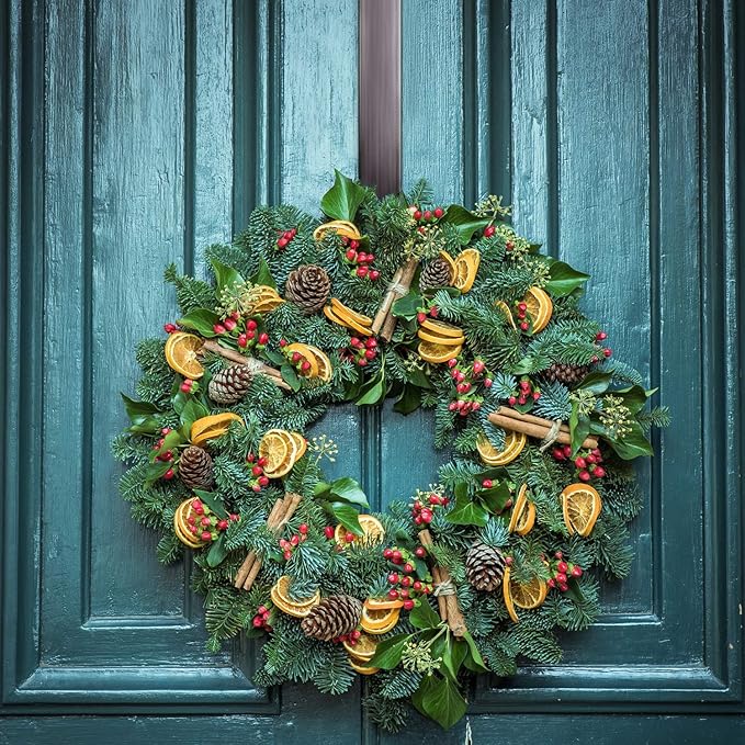 Wreath Hanger Adjustable Door Hanger Wreath Hanger for Front Door 15-24inch,Wreath Hook, Hold Up 20lb(Nickle,1 Pack)