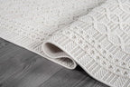 Micro Loop Indoor Rug White 5x7 Boho Geometric Neutral Area Rugs for Living Room Soft Luxury Modern Low and High Pile Durable Stain Resistant Non-Shedding Indoor Area Carpet 5 x 7