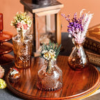Der Rose Amber Glass Bud Vases Set of 30, Small Bud Vases for Flowers, Rustic Wedding Centerpieces and Home Decor