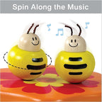 I'm Wooden Music Box Mechanism - Rock n Roll Dancing Bug on Flower Playing Minuet No.3 for Kids (Bee)