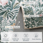 Botanical Floral Area Rug 4x6 Light Green Cream Vintage Garden Design, Perfect for Living Room, Bedroom, Kids Room, Nursery - Stain & Water Resistant Non-Slip, Pet & Child Friendly Area Rugs