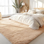 OLANLY 7x10 Machine Washable Large Area Rugs for Living Room, Bedroom, Soft Fluffy Shaggy Bedside Rug, Indoor Floor Carpet for Kids Girls and Boys, Dorms, Nursery, Home Decor Aesthetic, Beige