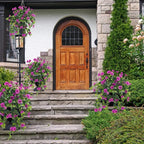Artificial Flowers Faux Outdoor Plants Artificial Petunias for Outdoors Uv Resistant Fake Petunias Plants Hanging Flower Patio Decor Outside Basket Realistic Silk Plant No Pot(Purple 2pcs)