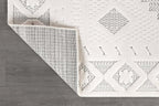 Modern Micro Loop Indoor Runner Rugs for Living Room Bedroom Kitchen Geometric Trellis White 2x7 Luxury Durable Low and High Pile Non-Shedding Stain Resistant Soft Area Carpet 2 x 7