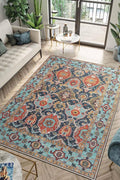 Keen Home Design 8x10 Rug - Machine Washable Area Rug with Non-Slip Backing, Ideal for Living Room, Dining Room, Bedroom - Vintage, Easy Clean, Durable, Low Pile Rug - (8' x 10')