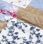 Brilliant Sunshine Pink and Blue Roses Toile Couch Armrest 5 Pockets Organizer, Slip Resistant Armchair Caddy, Washable Remote Controls Holder, Storage for Magazine, Phone, iPad, 35×13", Blue Natural
