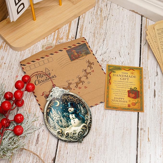 Snowman Christmas Ornaments 2026, Cute Snowman Ornament, Vintage Winter Wonderland Decor, Unique Xmas Ornaments Gift for Boss, Coworker, Family, Friends, Festive Home Christmas Decorations