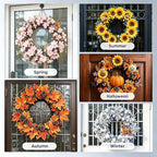 2 Pack Suction Cup Wreath Hanger for Front Door，Waterproof Suction Cup Hanger for Windows, Shower, Smooth Doors,Wreath Hooks for Christmas Thanksgiving Halloween July 4th Easter (Gunmetal Gray)