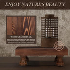 EOSAHR Farmhouse Pine Wood Risers for Decor in Kitchen & Bathroom - Risers Display Stands for Home Decor - Stylish Perfume Organizer for Placing Soap Dispenser on Small Vanity (Brown, 8.5")