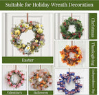 Wreath Hangers for Front Door,14 Inches Wreath Hanger Hook for Front Porch Decor,Metal Over The Door Hooks Hanger for Halloween Fall Christmas Decorations Outdoor Indoor Home Decor,Bronze
