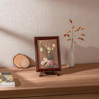 ANBOXIT 4.5 Inch Plate Stand Display - Wooden Picture Frame Holder, Decorative Table Top Easel
