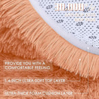 OLANLY Muted Orange Round Rugs for Bedroom - Machine Washable, 6 ft Circle Area Rugs for Living Room, Soft and Fluffy Shaggy Carpet for Teen Girl and Boys, Nursery Rooms, Dorms, Home Decor Aesthetic