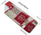 Brilliant Sunshine Burgundy Floral Patchwork Couch Armrest 5 Pockets Organizer, Slip Resistant Armchair Caddy, Washable Remote Controls Holder, Storage for Magazine, Tablet, iPad, 35×13", Burgundy