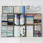 Drawer Organizer Clothes Set of 12 Beige - Dresser Organizer For Nursery, Bedroom, Closet - The Perfect Baby Clothes Organizers and Storage & General Nursery Organization or Dresser Drawer Organizers