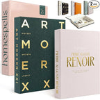 Decorative Books for Home Decor – Green & Pink Linen Faux Books for Decoration: Aesthetic Fake Book Shelf, Living Room, Mantle, Entryway & Coffee Table Decor – Stack Faux Book Storage Box, Set of 2