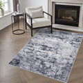 Washable Area Rug 3x5 Entryway Rug: Washable Modern Abstract Soft Thin Rug Indoor Floor No Slip Stain Resistant Carpet for Bedroom Dining Room Farmhouse Nursery Home Office - Grey