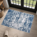 Washable Area Rug 2x3 Entryway Rug: Washable Modern Abstract Soft Thin Rug Indoor Floor No Slip Stain Resistant Carpet for Bedroom Dining Room Farmhouse Nursery Home Office - Blue