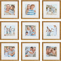 Sheffield Home 9 Piece Gallery Wall Frame Set, 12x12 Inch, Beaded Antique Bronze