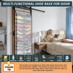 24-Pair Over Door Shoe Organizer for Family & Kids, Double Sided | Hanging Storage for Sneakers, Boots, Toys & Room Organization-Graphite Gray