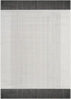 Modern Micro Loop Indoor Area Rugs for Living Room Bedroom Kitchen Geometric Striped Black-White 6x9 Luxury Durable Low and High Pile Non-Shedding Stain Resistant Soft Area Carpet 6 x 9