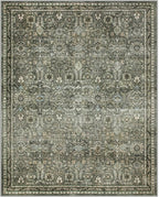 Lahome Green 8x10 Rugs for Living Room, Boho Washable Area Rugs for Bedroom, Rubber Backed Non Slip Floor Carpets for Dining Room Home Apartment, Dark Olive Green